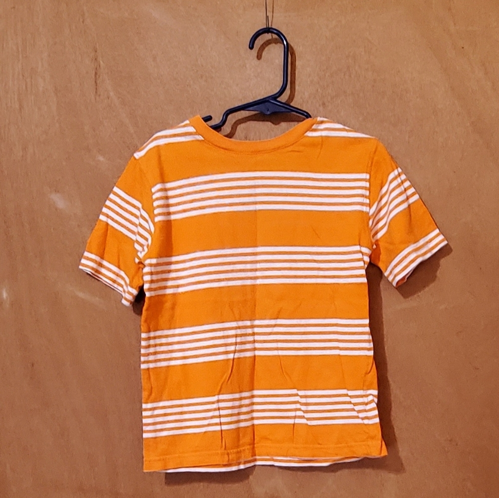 Faded Glory Kids Orange & White Striped T-shirt Size 4/5